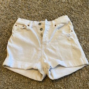 White jean shorts